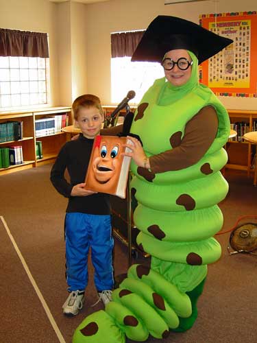 Bookworm with a young helper.