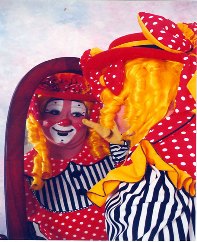 Photo of Maggie the Clown character.